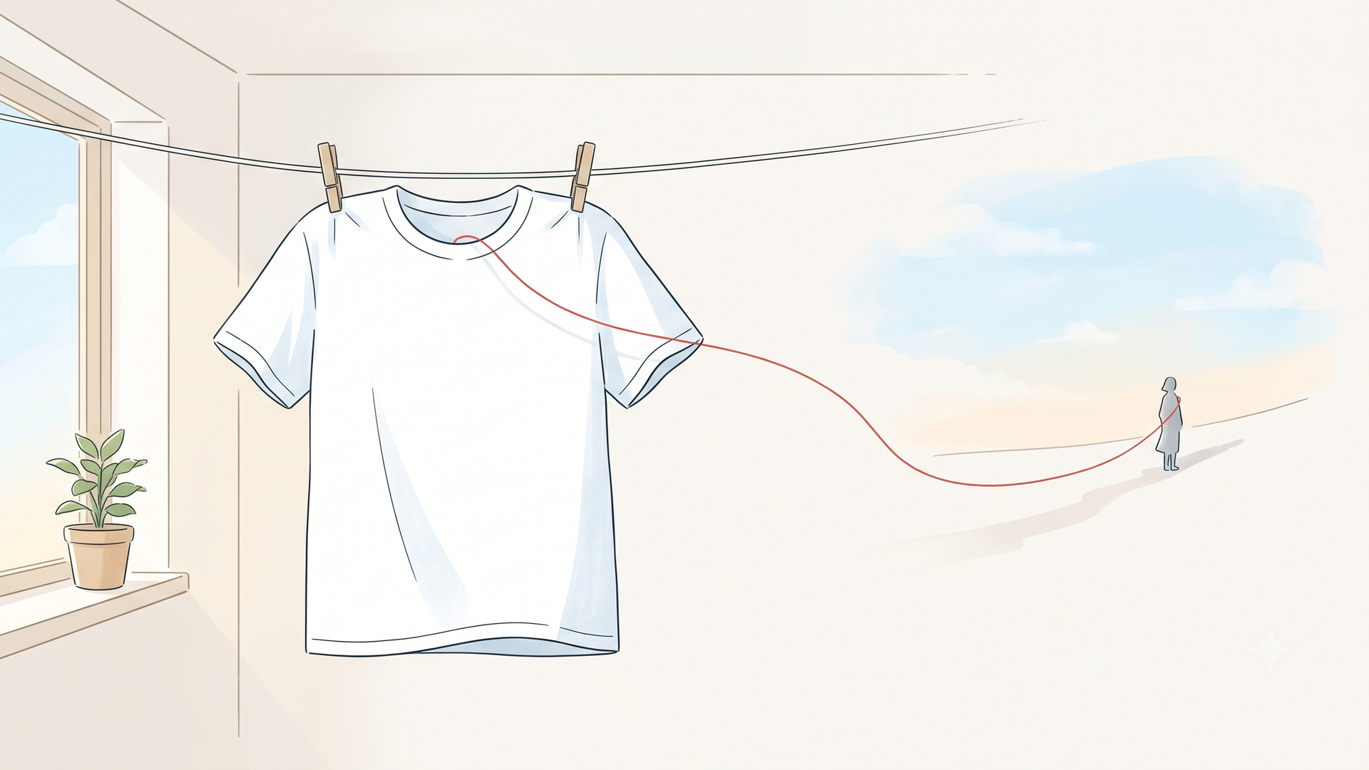 スピッツ「見知らぬ糸」の歌詞を深掘り！『tシャツが乾くまで』の世界観とどうリンクする？ の内容に合う挿絵（追加1枚目）